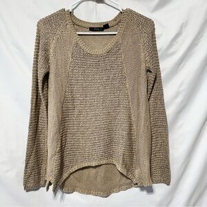 RDI Women’s Beige Oversized Knit Sweater – Cozy Casual Year-Round Top sz M